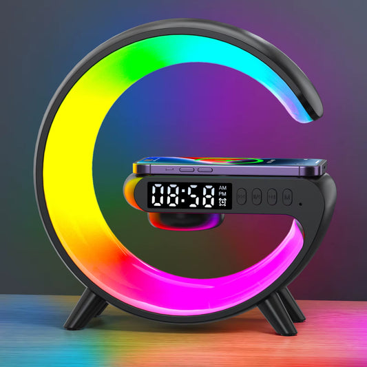 Original Wireless Charger Pad Bluetooth Speaker RGB Night Wake up Light Handsfree Call Fast Charging Station for Iphone Samsung